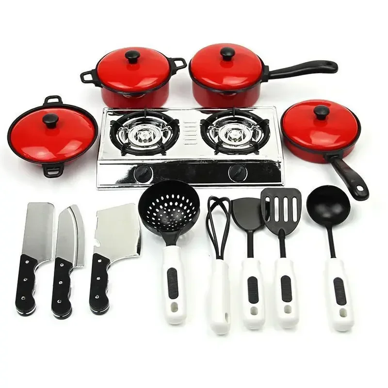 13Pcs Mini Kitchen Cookware Pot Pan Cook Pretend Play Educational House Toys For Children Simulation Kitchen Utensils Girls Toy 2