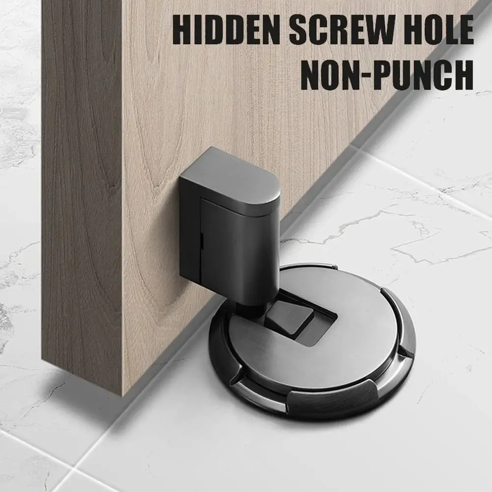Adjustable Alloy Door Stop Punch-free Strong Magnetic Anti-collision Door Stopper Invisible Bathroom Floor Stop