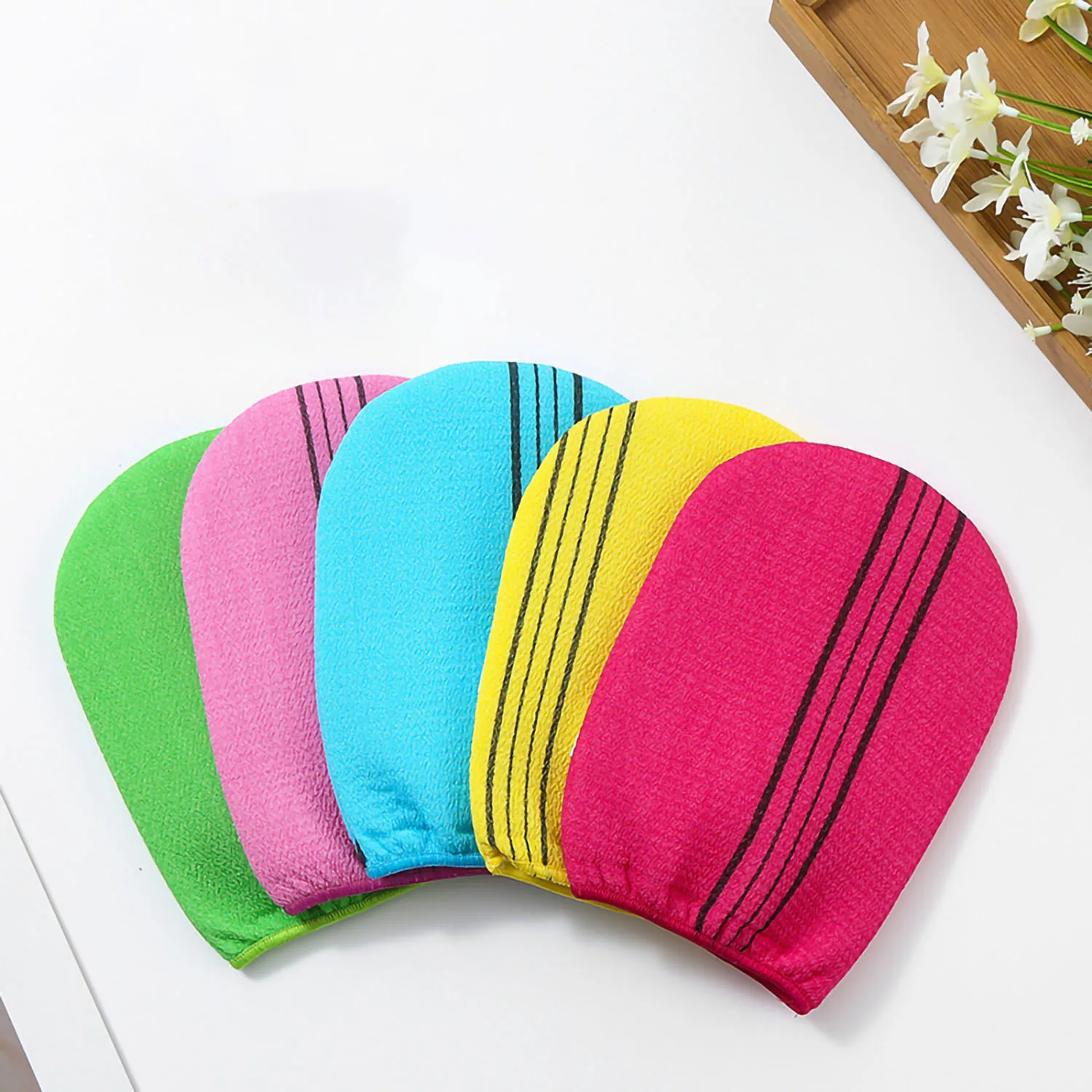 Body Exfoliating Bath Mitt Gloves 2 Pack Dead Skin Remover Shower for Men Women for body scrub glove