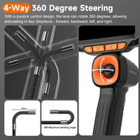 4-Way Articulating Endoscope 5’’Screen HD1080P 6.2MM All Way Joystick 360° Rotation Camera Car Inspection Borescope 32GB TF Card 2