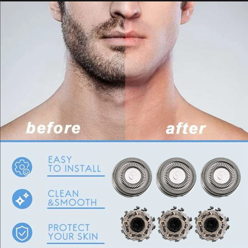 3PCS for Xiaomi Mijia S500C S500 S300 Electric Shaver Head Replace Shaver Net MJTXD01SKS Cutter Head Accessories 2