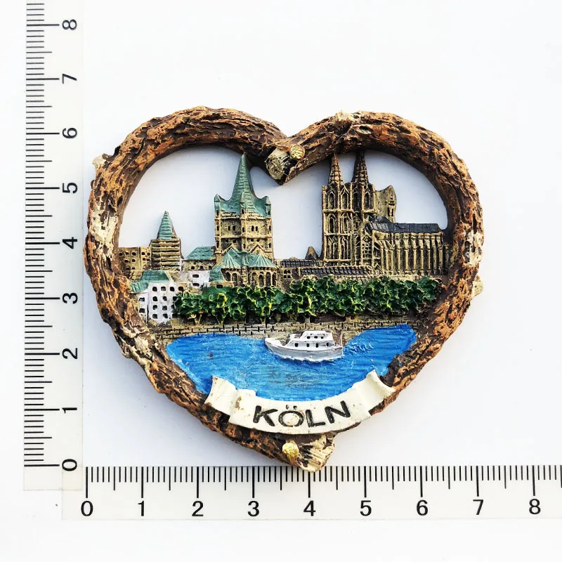 

New Creative Cologne Street View Fridge Magnet Crafts Cultural Flavor Message Stickers Resin Tourism Souvenir Decoration