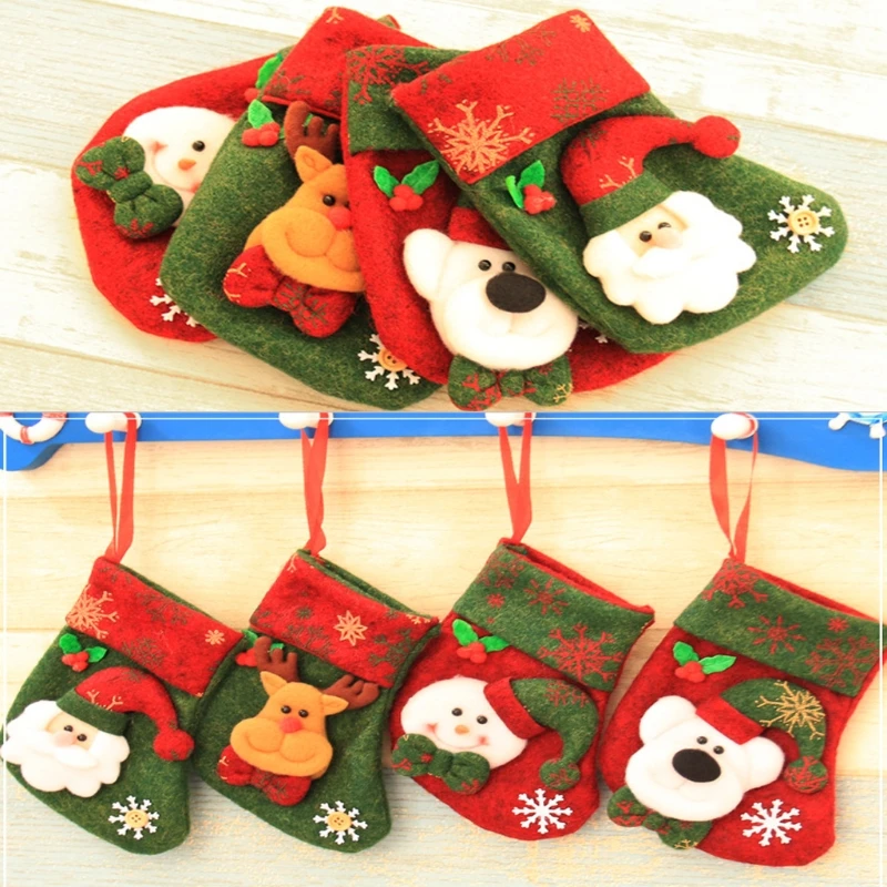

Рождественские носки Санта-Клауса милые украшения Фестиваль Вечеринка Рождественская елка Висячие украшения