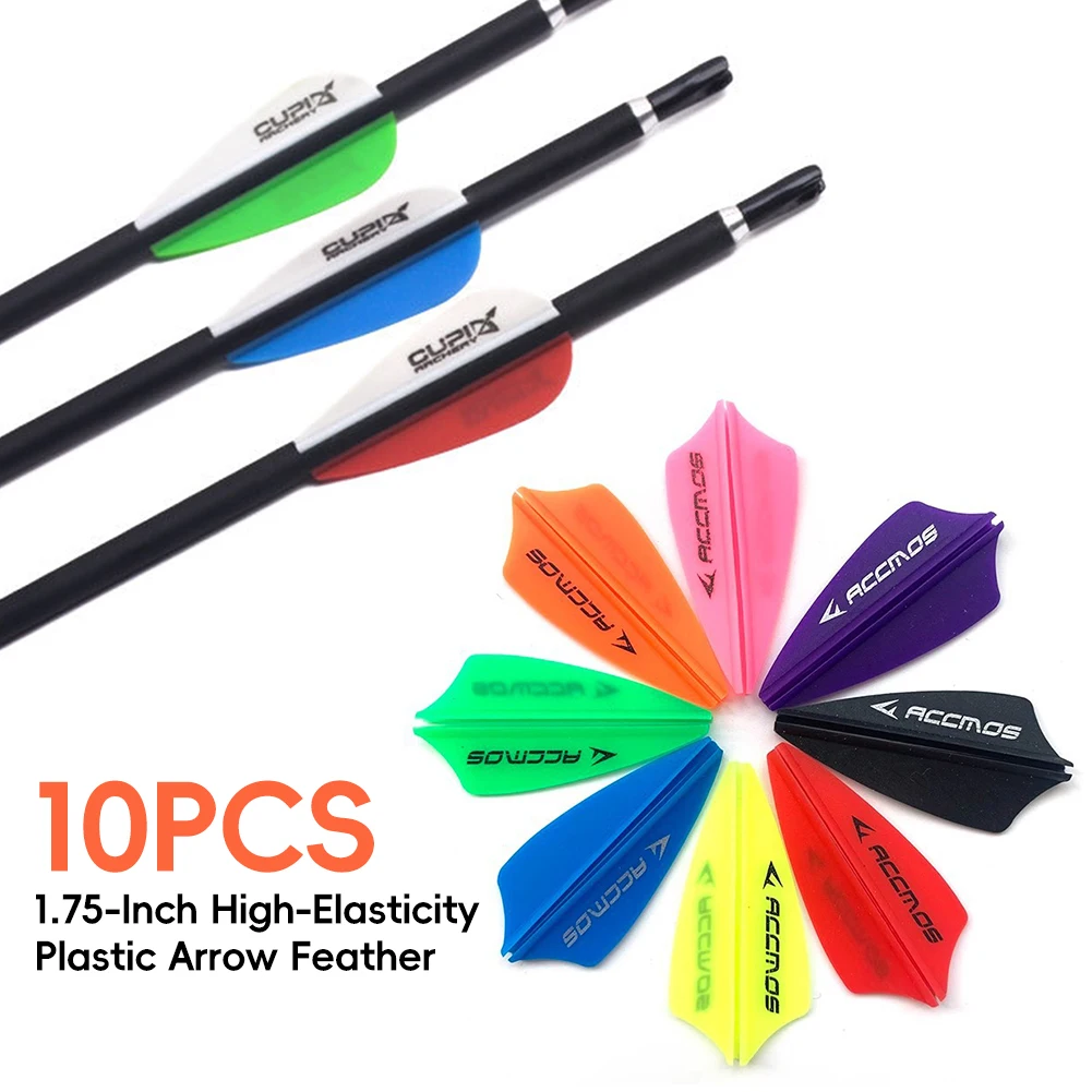 10Pcs Arrow Feather plastic Rubber Vanes plumage 1.75 inch For Recurve Compound Bow Arrow Archery DIY Fletching Arrow Vanes