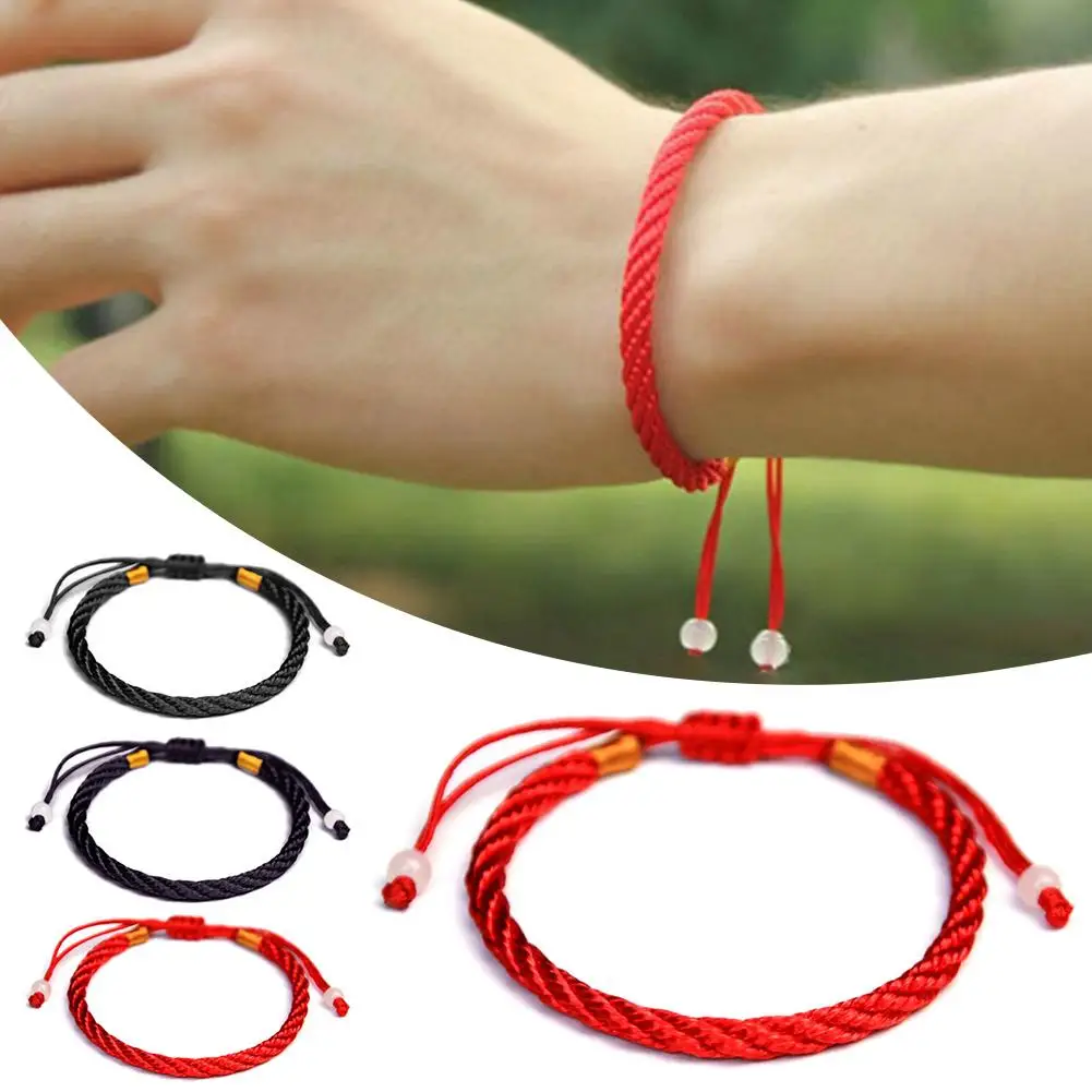 Pulsera tejida a mano de estilo étnico para hombres y mujeres, joyería de año de nacimiento, cuerda de año, pulsera roja, cuerda de tejido rojo, Lov Z8S8