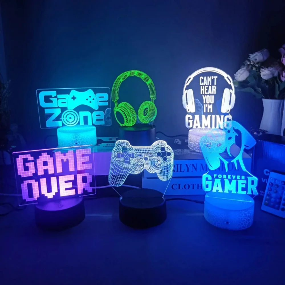 3DledlampGamingroomlightGamesNightLightGamingTableLampfor