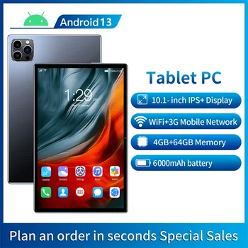 New 10.1 Inch Android 13 Tablet Pc Google Play Octa Core Dual Cameras Dual SIM 3G Phone Call Wifi Tablets 4GB RAM 64GB ROM 1