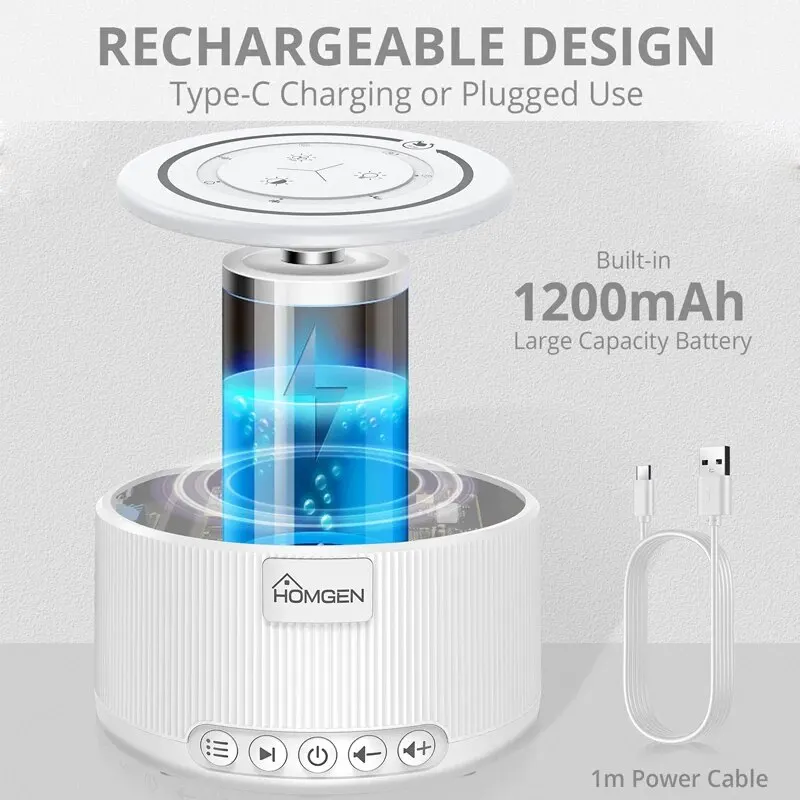White Noise Machine With 30 Soothing Sounds 30 Level Volume Memory Function Powered by Battery Sleep Sound Machine For Baby Kids