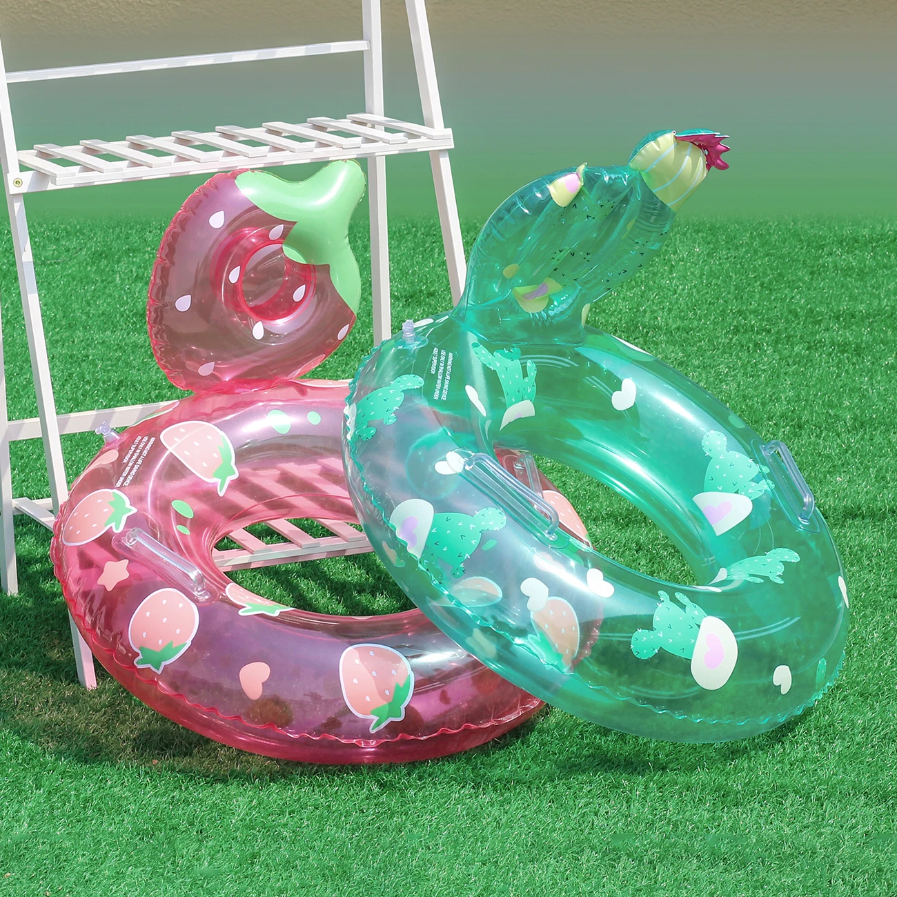 1PC Fruit Shaped Adult Inflatable With Handle Pool Float, Summer Thick Swim Ring, Suitable For Summer Pool Parties Armpit Ring