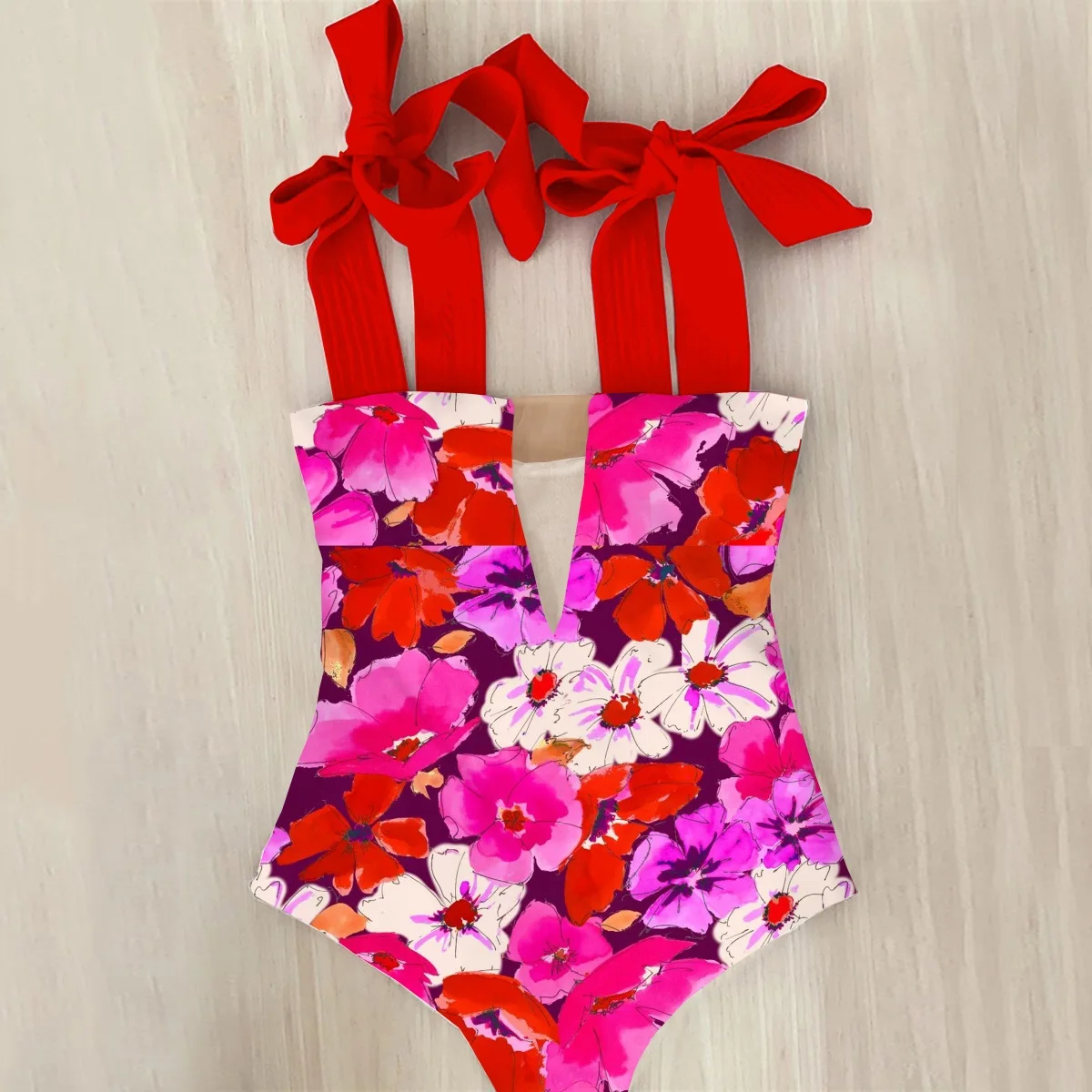 Sexy One Piece Swimsuit Shoulder Strappy Swimsuit Heart Print Swimwear Women Backless Bathing Suit Beach Wear Monokini 2025 women sport swimsuits women swim dresses women bodysuits