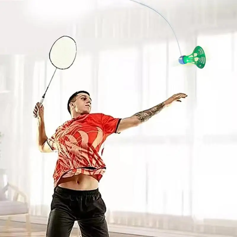 Portable Badminton Trainer Badminton Practice Self-study Training Rebound Tool Professional Shuttlecock Supplies badminton swing trainer