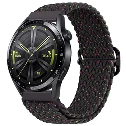 Nylon Braided Watch Strap - Durable Fabric Bracelet Wristband for Strap width 20mm (Star black)