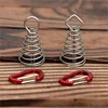 Stainless Steel Fixed Tent Rope Buckle Wooden Hook Spring Wind Rope Outdoor Camping Octopus Rope Buckle Camping Deck Nail