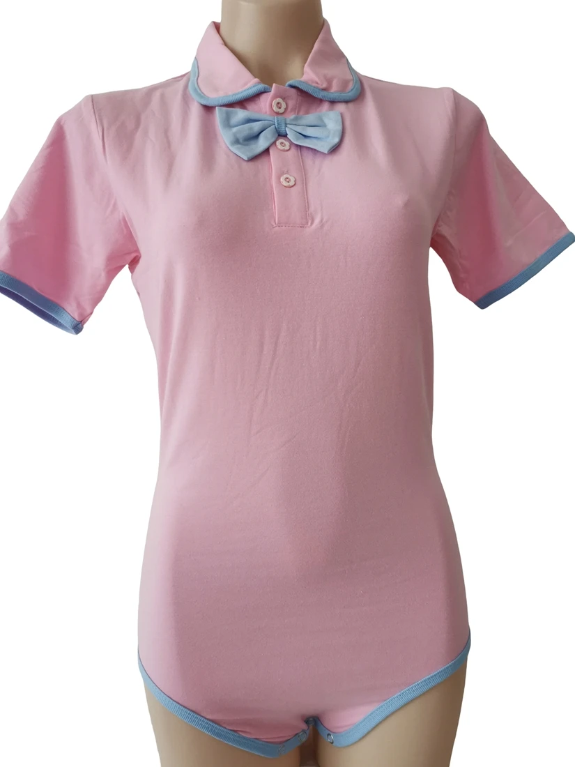 Adult Pink Bodysuit Bow Onesie Baby Romper Abdl Clothes