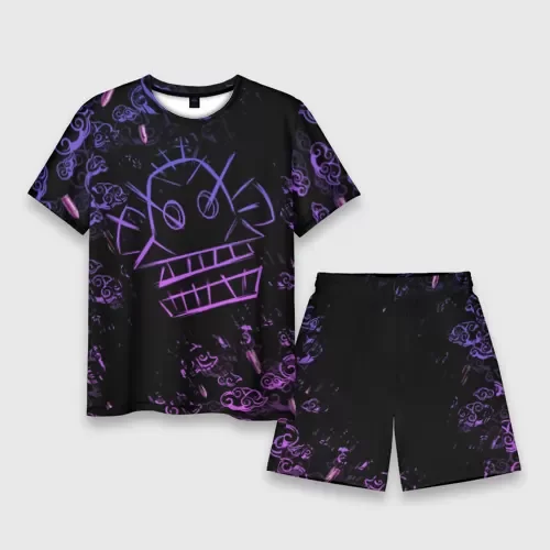 Men's T-shirts Shorts Sets Anime Arcane League Jinx 3D Print Tracksuit Outfits Plus Size Sportwear Suits Street TShirt Two Piece 6