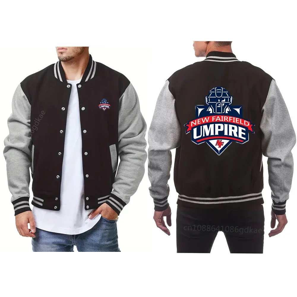 New Autumn and Winter Men's Baseball Uniform Plus Velvet Cardigan Jacket Button Zipper Baseball Uniform Casual Men's Jacket