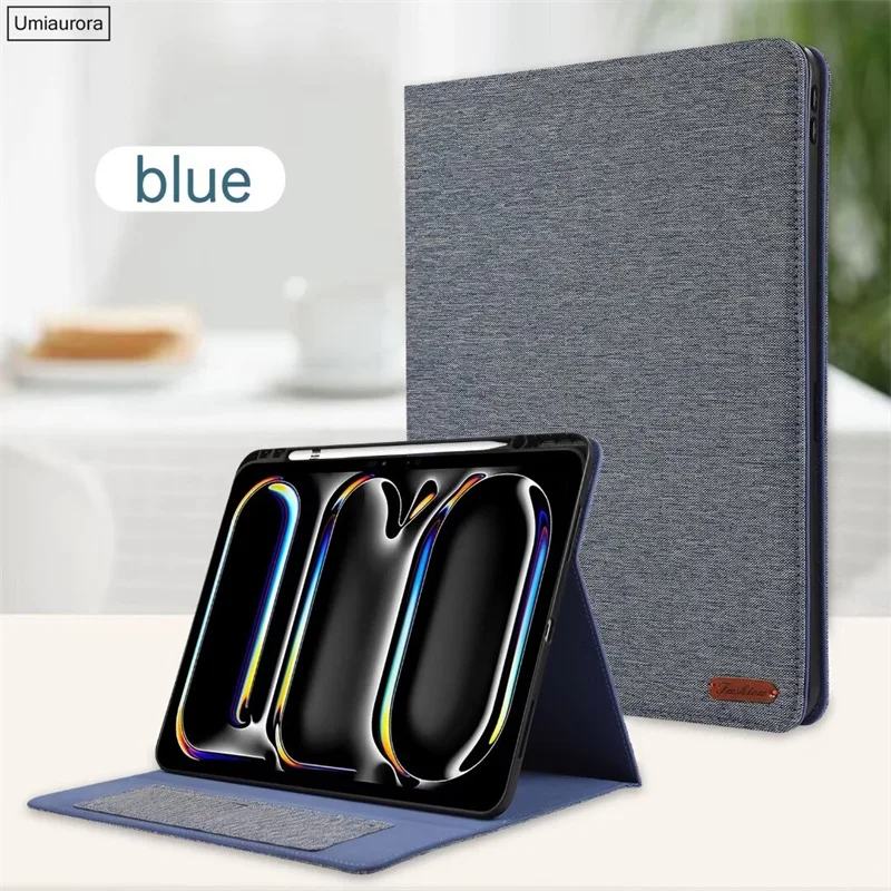 Smart Pencil Holder Tablet Case Folio Stand with PU Leather Cover