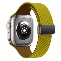 Stylish Magnetic Loop Silicone Wristband - 38mm 40mm 41mm (Olive brown B)