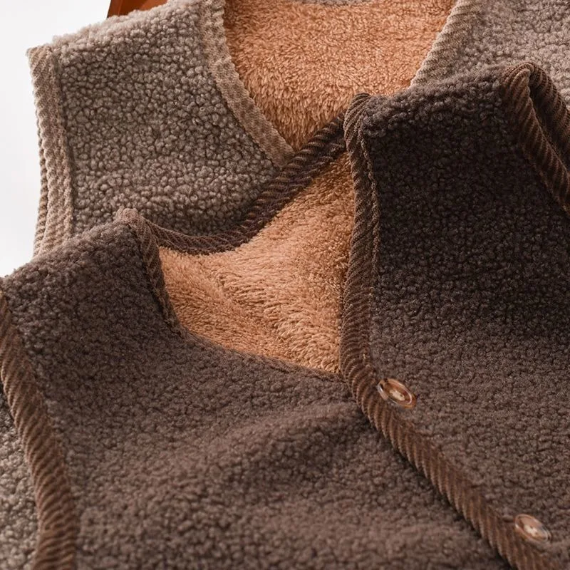 Lamb Wool Fleece Vest for Women Autumn Winter