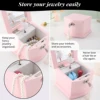 Small Pink Wooden Ballerina Musical Jewelry Box with Mirror and Lock for Girls，Kid's Jewelry Storage Music Box, Gift for Christ 5