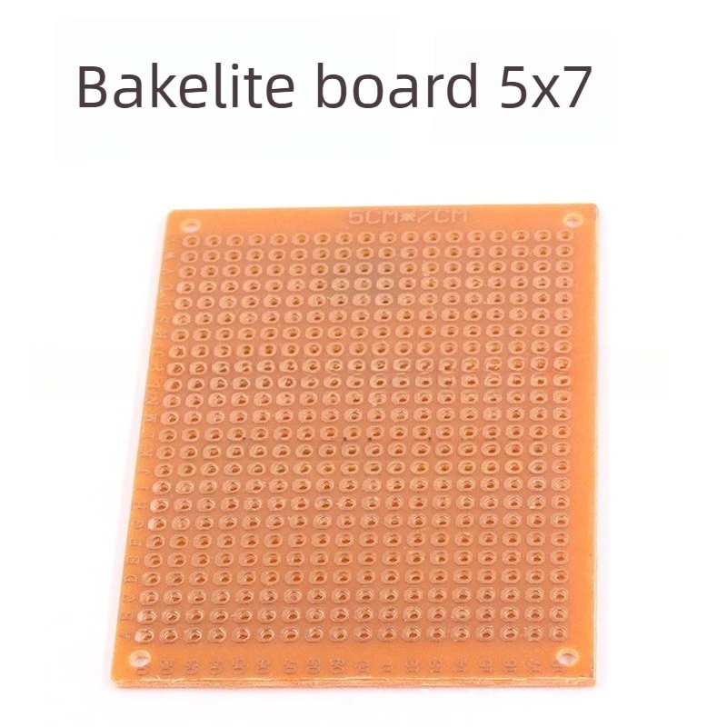 50pcs 5x7cm 단일 측면 PCB 프로토타입 보드 베이클라이트 범용 종이 브레드보드 스트립보드 DIY Arduino 프로젝트 5x7 CM