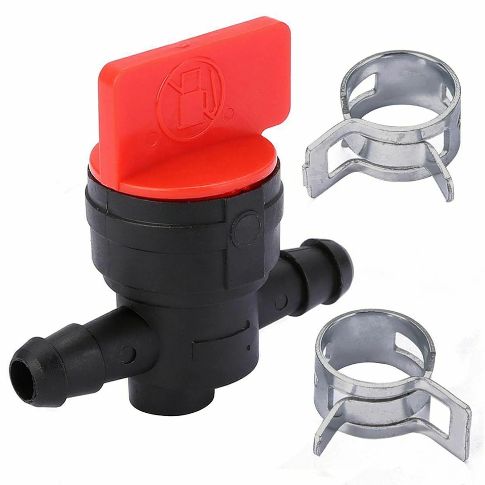 Robinet à Essence Avec 2 Colliers De Serrage - Pour Tuyaux 6-8 Mm De Diamètre - Machine à Laver, Tondeuse, Outil Jardin