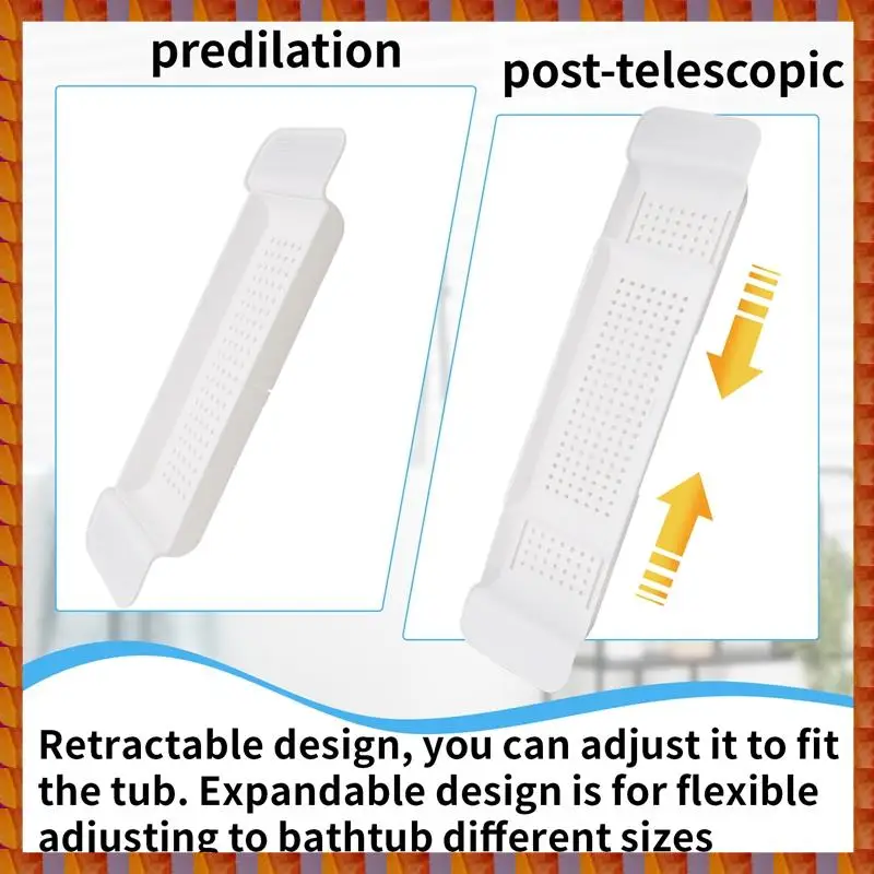 DIDI Retractable Bathtub Storage Rack Bath Tray Shelf Tub Bathroom Tools Towel Storage Shelf Kitchen Sink Drain Holder