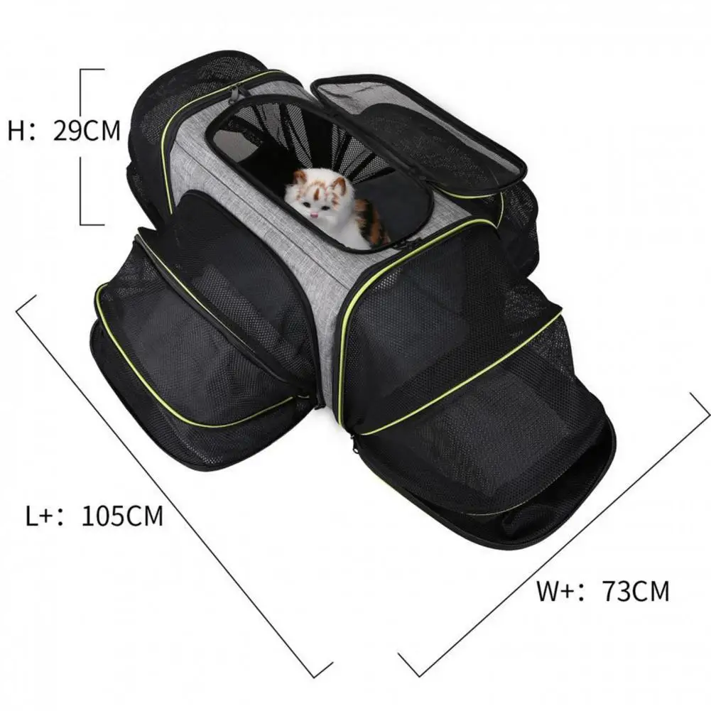 Pet Carrying Bag Expandable Pet Travel Carrier Puppy Dog Bag Zipper Closure Handheld Design Cat Carrier Cat Supplies