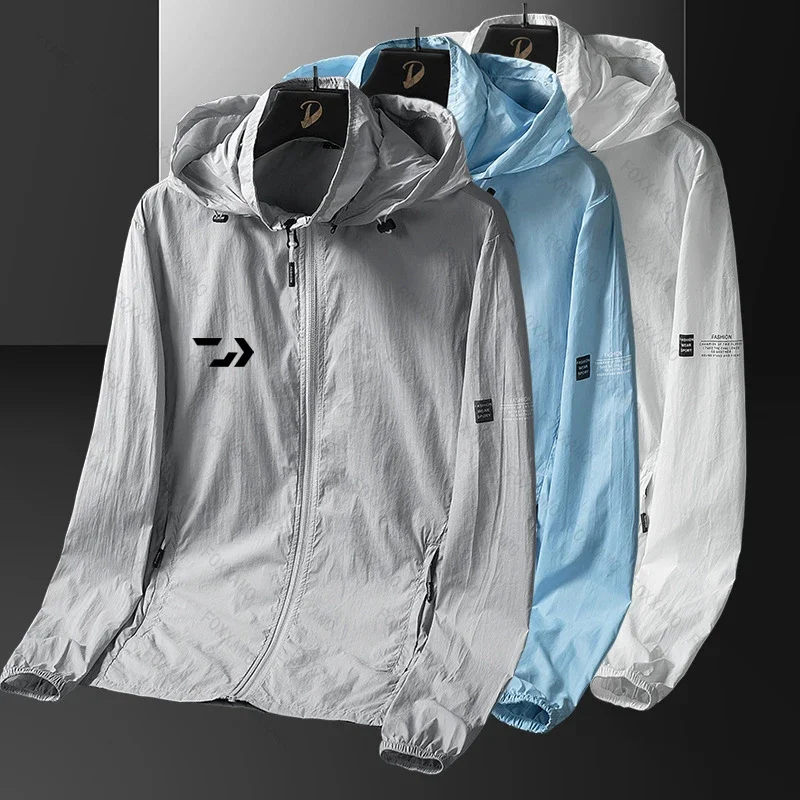 Summer Hooded Jacket Men Women Sun Protection Clothing Fishing Hunting Clothes Quick Dry Skin Windbreaker