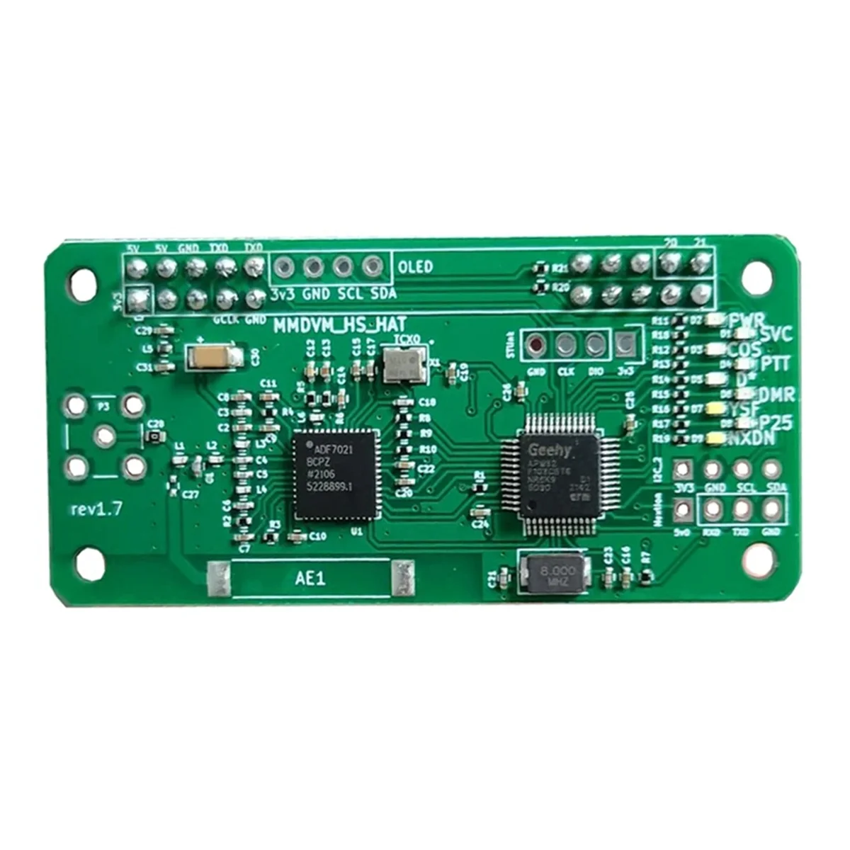 Version 1.7 MMDVM Simplex Hotspot UHF VHF Antenna +OLED+Case for Raspberry Pi Hotspot