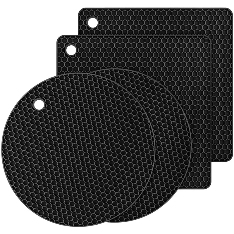 Silicone Trivets for Hot Pots and Pans Heat Resistant Trivet Mats Hot Pads Spoon Rest Large Coasters 4Pcs kitchen tools