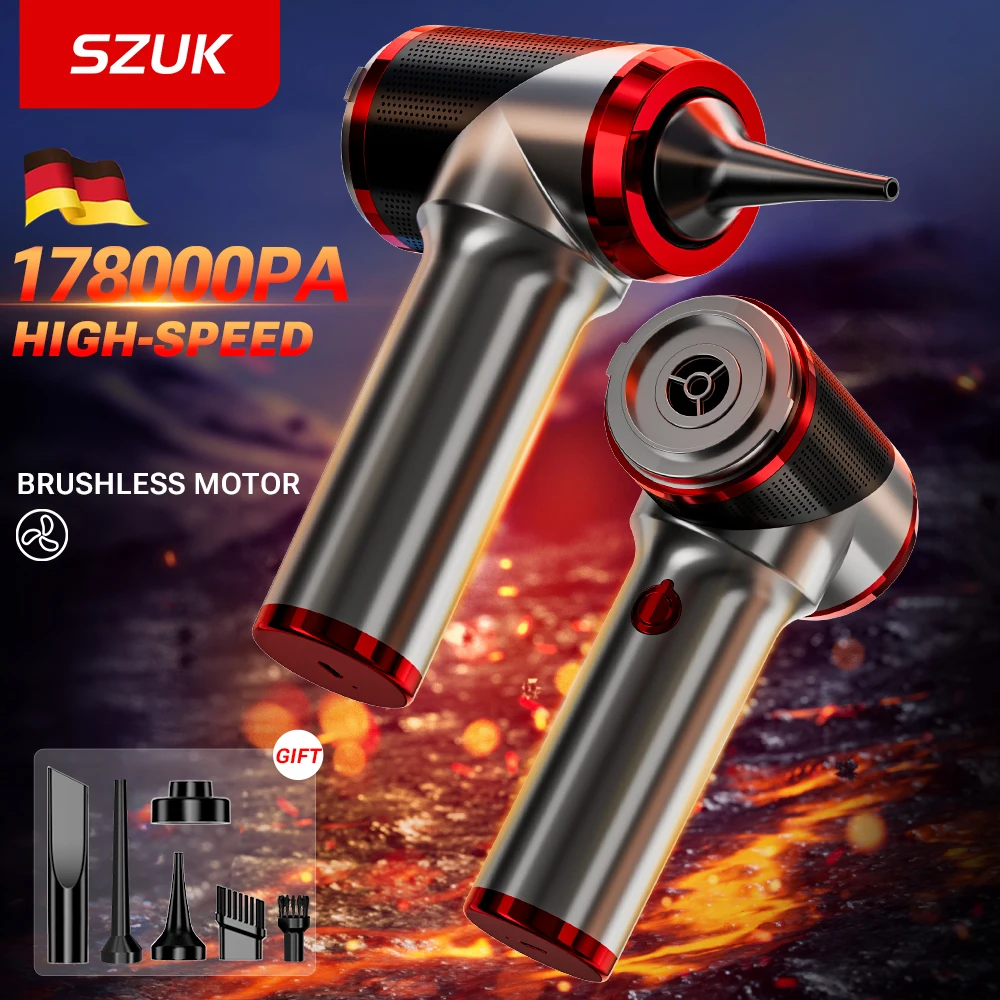 SZUK New 178000Pa Mini Car Vacuum Cleaner Wireless Handheld Cleaner Cleaning Machine Strong Powerful Portable Vacuum Cleaner Car 1