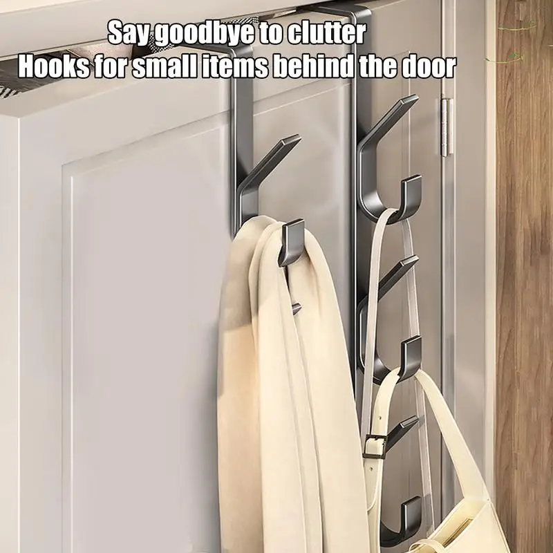 Storage Hook Door Hook Over Door Hooks Carbon Steel Sturdy Over The Door Hooks Multifunctional Clothes Hanger Space Saving Vertical Design Storage Hook