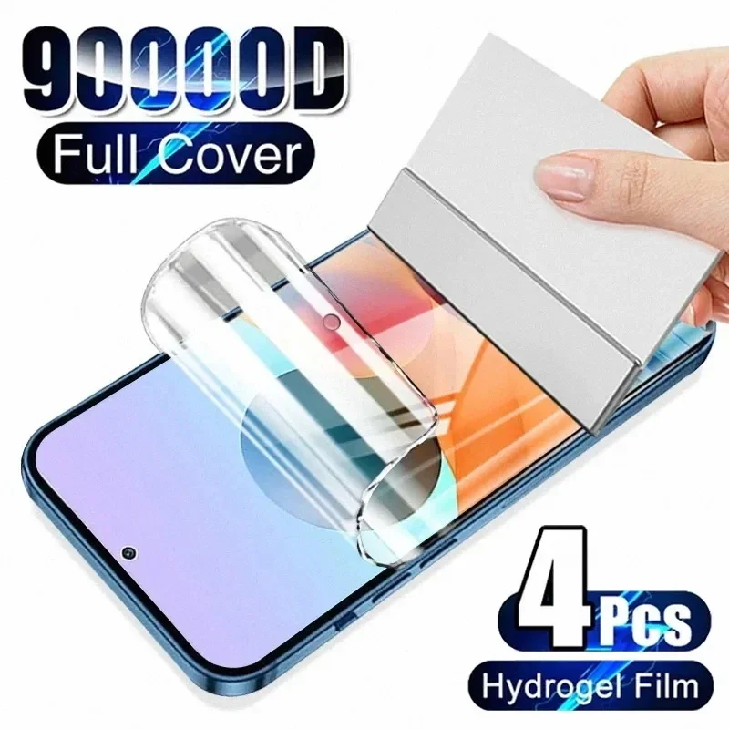 4Pcs Hydrogel Film for Xiaomi Poco X3 Pro F3 M3 M4 11T 12T Pro Screen Protector for Redmi Note 11 10 9 8 Pro 9s 10s 8T 9T 9A 9C противоударный чехлы на case для чехол редми нот xiaomi redmi note 11 8 9 7 10 pro 10s 9s 9c 9a 9i поко poco x3 nfc f3 gt m4 x4 pro про mi 12x 10t 11t 10 11 ultra pro clear