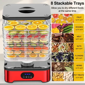 2026 New Cross-border Food Dehydrator Household 8-layer Large-capacity Smart Food Dryer Fruit Dryer Kitchen Appliances 1