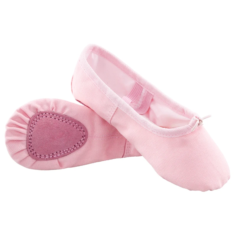 Chaussons de ballet professionnels en toile de coton pour enfants, chaussures de pratique de la danse, chaussures de gymnastique souples pour filles