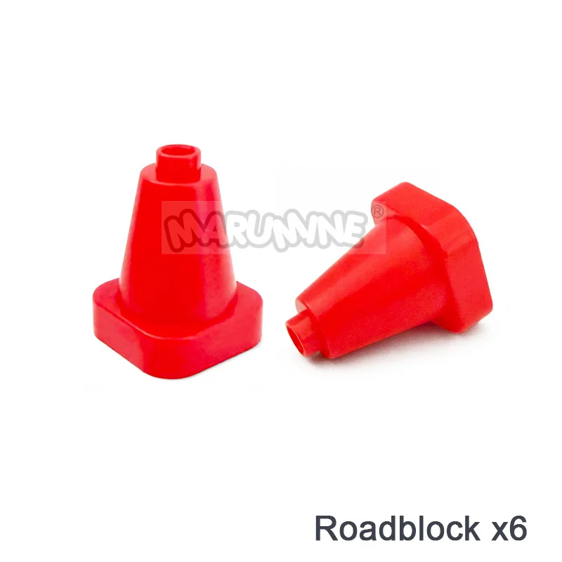 8PCS Block Train Track Set with Railway Switch and Crossover Parts - Big Size Building Bricks Accessories