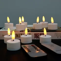 12PCS LED Candle Light remote control Simulation Candle Smokeless Tea Light WarmWhite Flash Holiday Birthday Wedding Party Decor