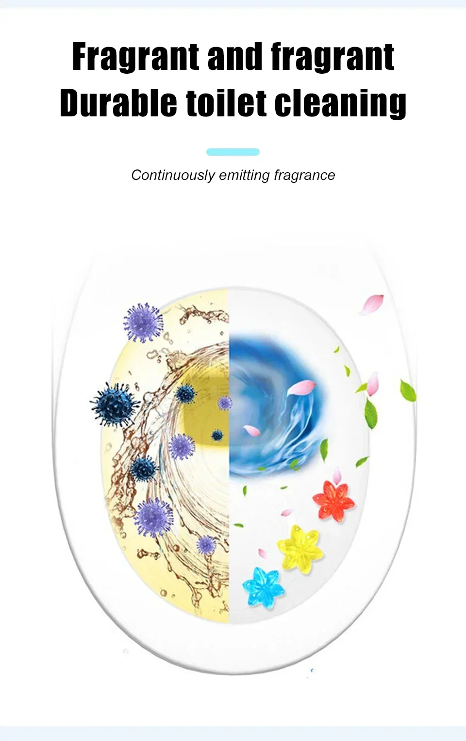 Description Picture 4 of itemFlower-Shaped Toilet Bowl Cleaner Gel Toilet Cleaner Natural And Refreshing Decontamination And Deodorization Home Tools