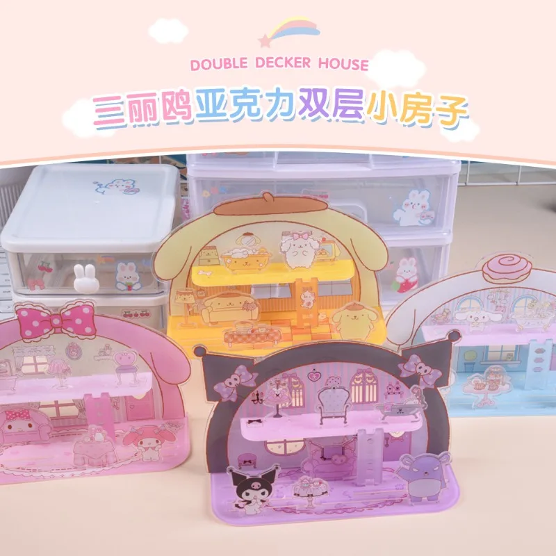 

Sanrio Cinnamoroll Kuromi Anime Acrylic Standing Cute Cartoon My Melody Creative Desktop Display Decoration Gifts for Girls