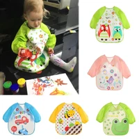 0-3 Years Baby EVA Waterproof Anti-dirty Bib Long Sleeve Strap Coat Dirt Proof Soft Feeding Bib Cute Cartoon Pattern Burp Cloths 1