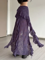 Weird Puss Tassels Women Skirts Chic Irregular Hem Multi-Layered Ruffles Lace Patchwork Summer Trend Skinny Versatile Bottoms - Image 3