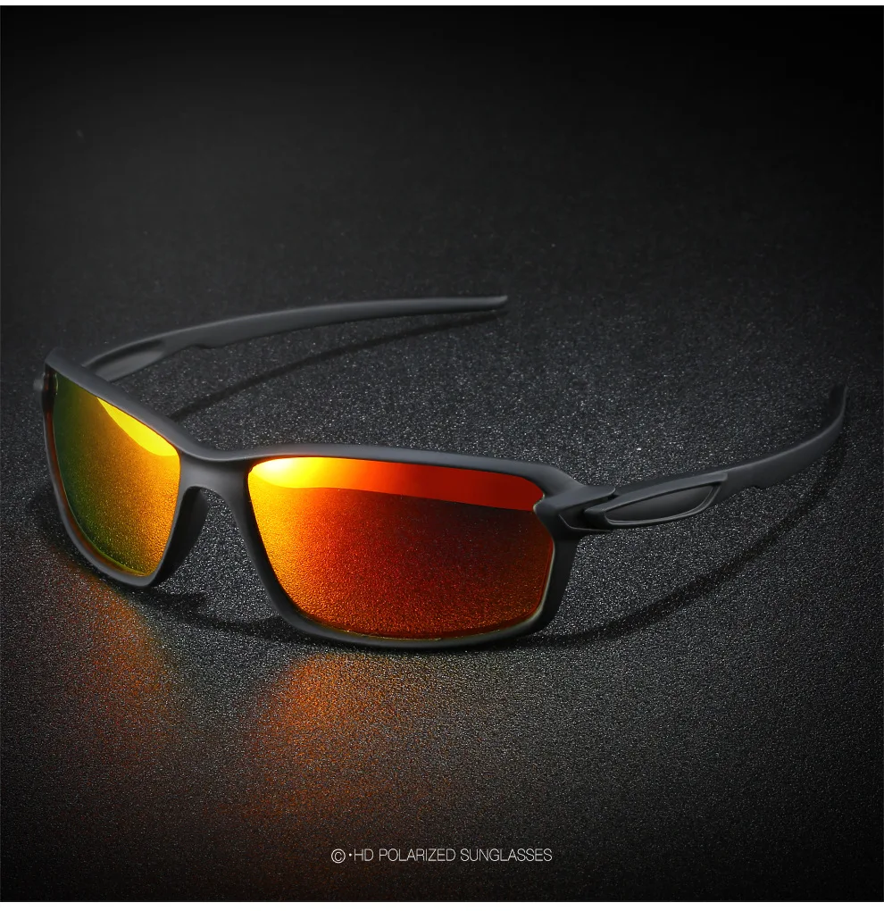 Men's Sports Cycling Polarized Sunglasses Square Frame for Outdoor Fishing Traveling Driving
