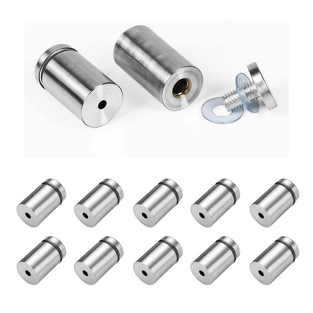 

20 PCS Mirror Fixings Fasteners Screws Stainless Stand Off Bolts Mount Standoffs Sign Advertisement Fixings Glass Nails