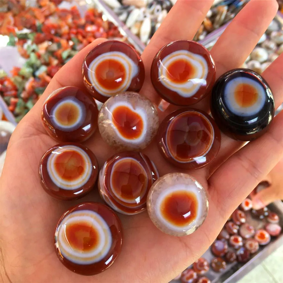 20-25MM Celestial Eye Red Agate Bead Natural Bulk Crystals Healing Room Decor