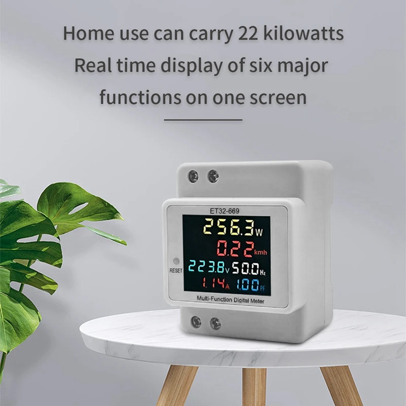 Intelligent Electricity Meter 220V Voltage Current Power Frequency Factor Meter Rail Type Meters