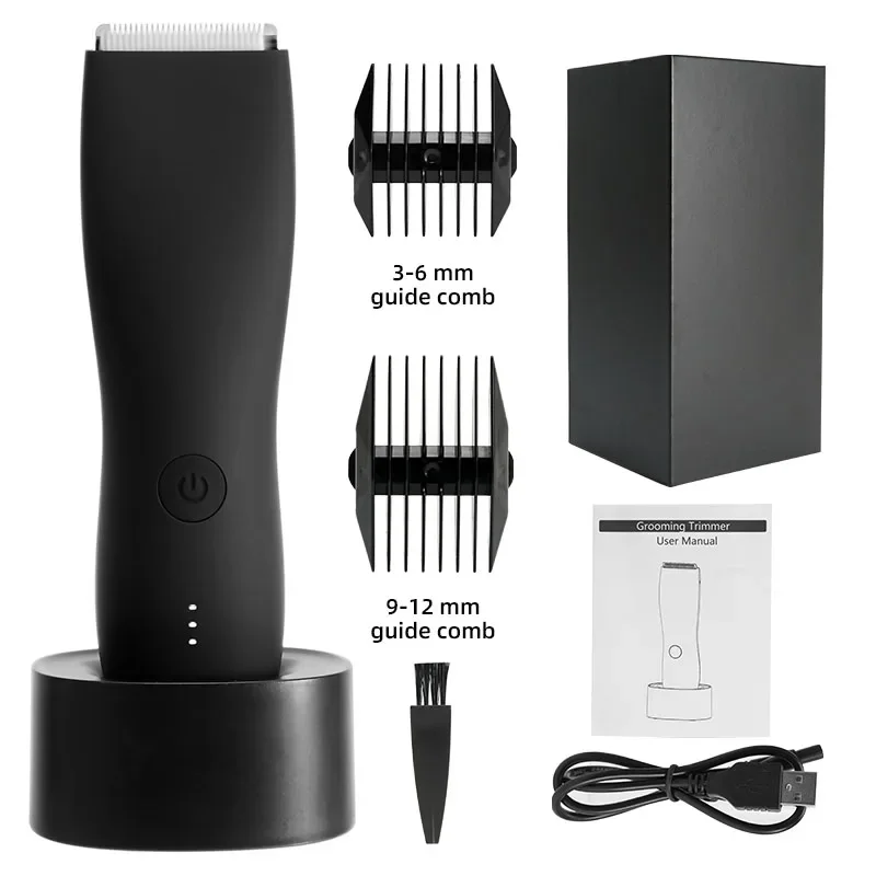 Fully Body Washable Groin Trimmer for Men Women Electric Face Beard Bikini Body Hair Trimmer Rechargeable Pubic Shaver Groomer electric shaver body hair trimmer