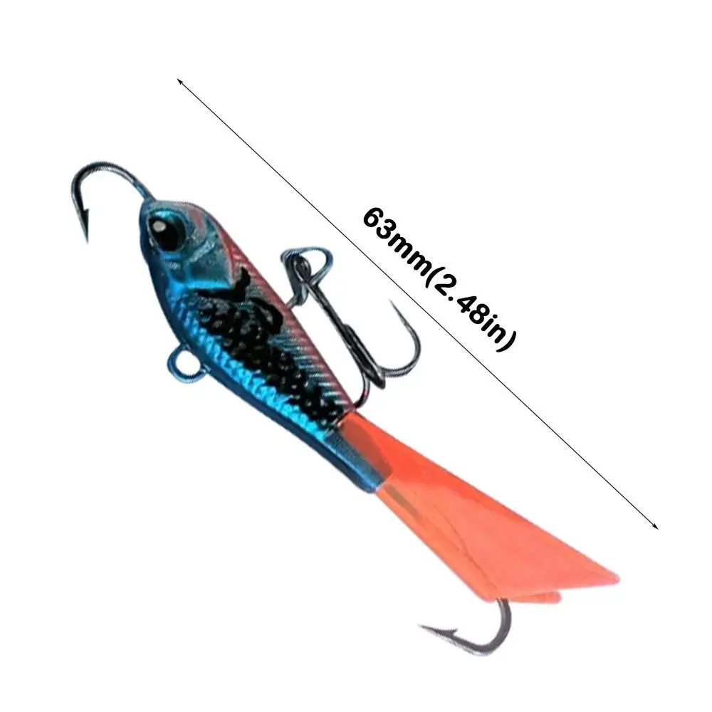 New 63mm/15g Winter Ice Fishing Lure AD-Sharp Artificial Ice Fishing Lure 5 styles Balancer Spoon Metal Lures High Quality