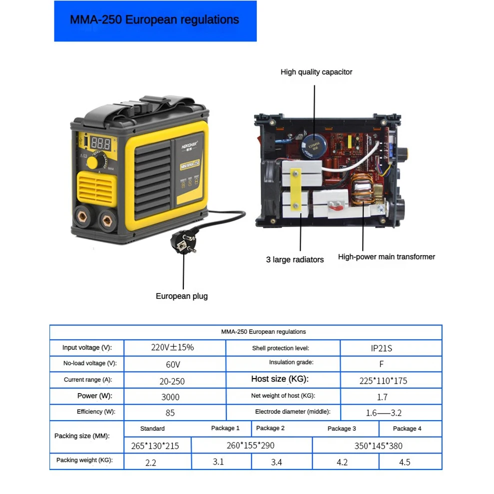 F50 3500W Household mini MMA250 inverter portable welding machine 110/220V  Arc Welders 20-250A 5