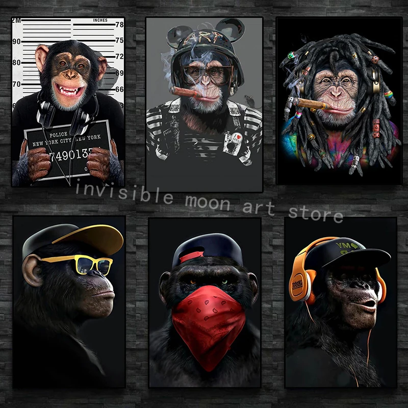 Quadros Macacos Chimpanzé Placas em MDF (vários modelos) - Natureza -  Animais - Macacos - Engraçados